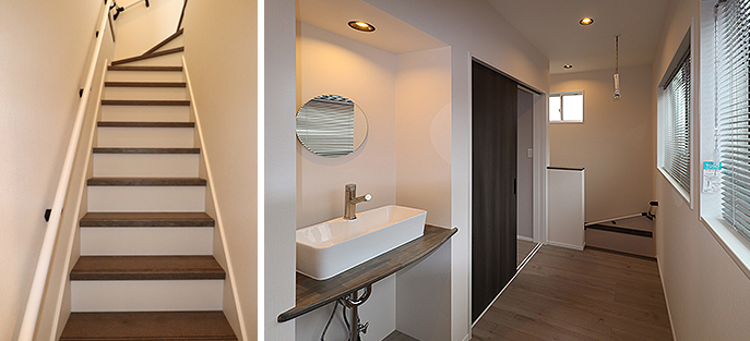 階段と２階ホール、サンルーム