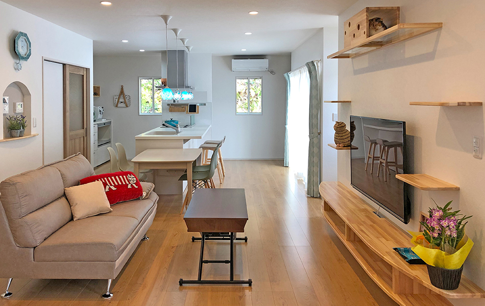 楽しめるポイントが沢山あるリビングダイニングキッチン