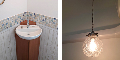 トイレの水洗とペンダント照明