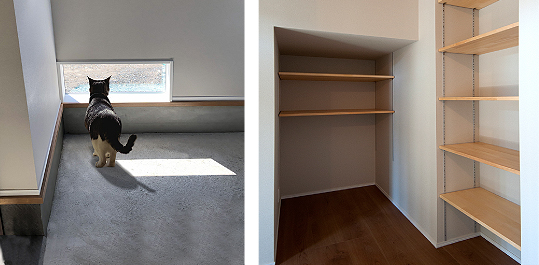 猫の窓と収納スペース