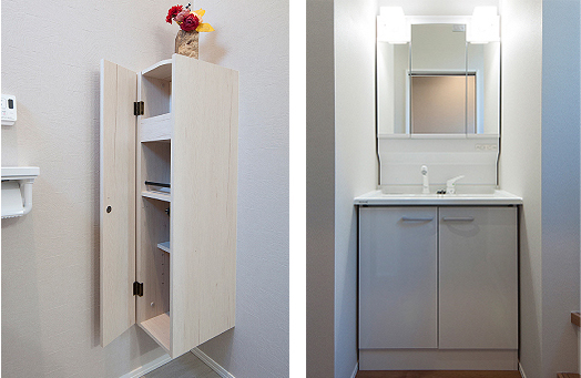 トイレ収納と洗面台
